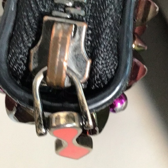 EUC. CHRISTIAN LOUBOUTIN Panettone Spike Long Zip Around Wallet in Black Multi - Picture 5 of 15